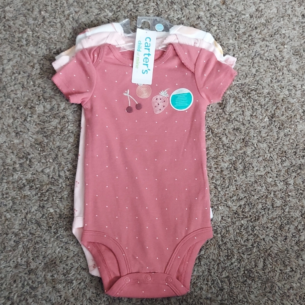 Carter's Pink polka dot, Cherry, and Fruit One Piece for Kids